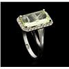 Image 4 : 14KT White Gold 3.90 ctw Lemon Quartz and Diamond Ring