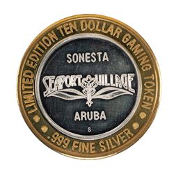 .999 Silver Crystal Casino Aruba $10 Casino Limited Edition Gaming Token