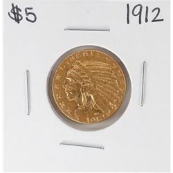 1912 $5 Indian Head Half Eagle Gold Coin