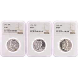 Lot of 1957-1959 Franklin Half Dollar Coins NGC PF67