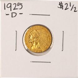 1925-D $2 1/2 Indian Head Quarter Eagle Gold Coin