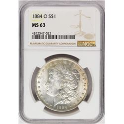 1884-O $1 Morgan Silver Dollar Coin NGC MS63 Amazing Toning