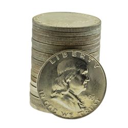 Roll of (20) Brilliant Uncirculated 1963-D Franklin Half Dollar Coins