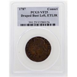 1787 Connecticut Colonial Copper Draped Bust Coin PCGS VF25