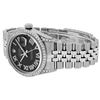 Image 6 : Rolex Mens Stainless Steel Black Roman Diamond Datejust Wristwatch