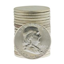Roll of (20) Brilliant Uncirculated 1963 Franklin Half Dollar Coins