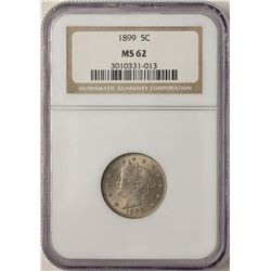 1899 Liberty V Nickel Coin NGC MS62