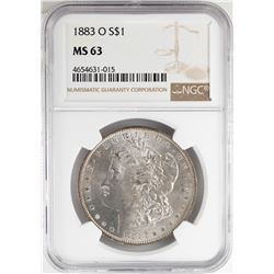 1883-O $1 Morgan Silver Dollar Coin NGC MS63 Nice Toning
