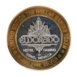 .999 Silver Eldorado Hotel and Casino $10 Casino Limited Edition Gaming Token