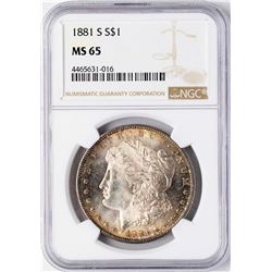 1881-S $1 Morgan Silver Dollar Coin NGC MS65