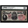 Image 1 : 1878 $5 Woodchopper Legal Tender Note Fr.69 PMG Very Fine 30