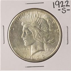 1922-S $1 Peace Silver Dollar Coin