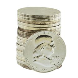 Roll of (20) Brilliant Uncirculated 1959 Franklin Half Dollar Coins