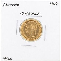1909 Denmark 10 Kroner Gold Coin