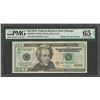 Image 1 : 2013 $20 Federal Reserve Note Chicago Radar Serial Number PMG Gem Uncirculated 6