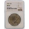 Image 1 : 1923 $1 Peace Silver Dollar Coin NGC MS65
