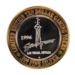 .999 Silver Stratosphere Las Vegas, NV $10 Casino Limited Edition Gaming Token