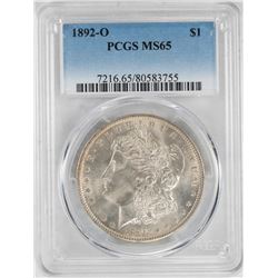 1892-O $1 Morgan Silver Dollar Coin PCGS MS65