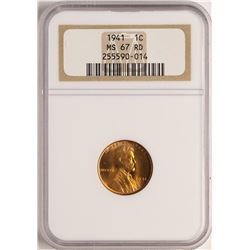 1941 Lincoln Wheat Cent Coin NGC MS67RD