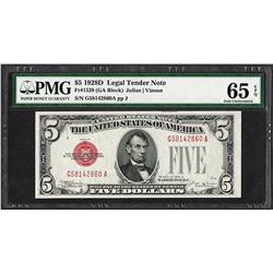 1928D $5 Legal Tender Note Fr.1529 PMG Gem Uncirculated 65EPQ