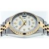 Image 5 : Rolex Mens Two Tone 14K Silver Diamond & Sapphire 36MM Datejust Wriswatch
