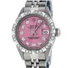 Image 1 : Rolex Ladies Stainless Steel Pink Pyramid Diamond Datejust Wristwatch