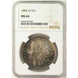 1883-O $1 Morgan Silver Dollar Coin NGC MS64 AMAZING Toning