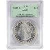 Image 1 : 1881-O $1 Morgan Silver Dollar Coin PCGS MS61 Old Green Holder