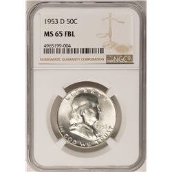 1953-D Franklin Half Dollar Coin NGC MS65FBL