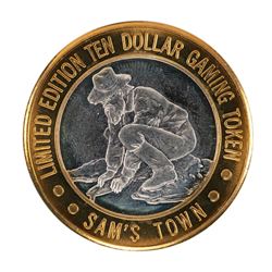 .999 Silver Sam's Town Las Vegas Nevada $10 Casino Limited Edition Gaming Token