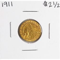 1911 $2 1/2 Indian Head Quarter Eagle Gold Coin