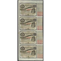Uncut Sheet of (4) State of Louisiana Baby Bond Obsolete Notes