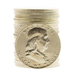 Roll of (20) Brilliant Uncirculated 1954-D Franklin Half Dollar Coins