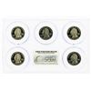 Image 2 : Set of 2002-S (5) Coin Proof State Quarter Coins PCGS PR69DCAM