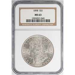 1898 $1 Morgan Silver Dollar Coin NGC MS63
