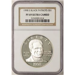1998-S $1 Proof Black Patriots Commemorative Silver Coin NGC PF69 Ultra Cameo