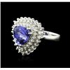 Image 1 : 14KT White Gold 4.94 ctw Tanzanite and Diamond Ring