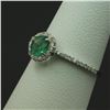 Image 2 : 0.57 ctw Emerald and Diamond Ring - 14KT White Gold