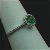 Image 3 : 0.57 ctw Emerald and Diamond Ring - 14KT White Gold