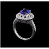 Image 4 : 14KT White Gold 1.90 ctw Tanzanite and Diamond Ring