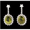 Image 1 : 7.82 ctw Tourmaline and Diamond Earrings - 14KT White Gold