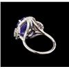 Image 3 : 14KT White Gold 6.14 ctw Tanzanite and Diamond Ring