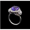 Image 4 : 14KT White Gold 6.14 ctw Tanzanite and Diamond Ring