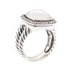 Image 4 : David Yurman Mother Of Pearl and Diamond Ring - Sterling Silver