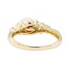 Image 3 : 0.20 ctw Diamond and Pearl Ring - 14KT Yellow Gold