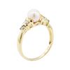 Image 4 : 0.20 ctw Diamond and Pearl Ring - 14KT Yellow Gold