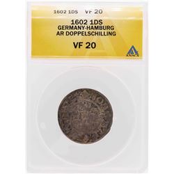 1602 Germany-Hamburg AR Doppelschilling Coin ANACS VF20