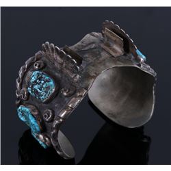 Navajo Old Pawn Sleeping Beauty Turquoise Cuff