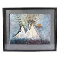 Signed Kevin Red Star Tipi Framed Print