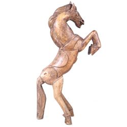 Early 1900's Hand Carved Saddled Horse Statue